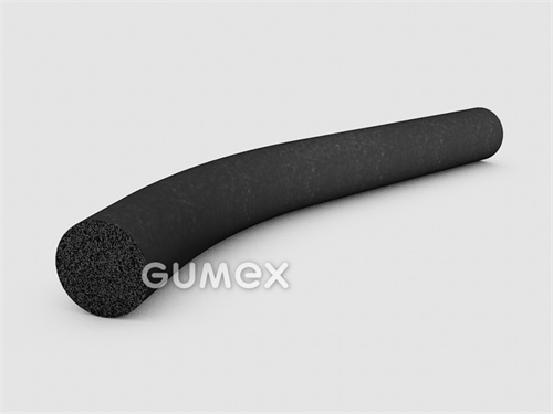 Mikroporézny profil kruhový, 50mm, hustota 500kg/m3, EPDM, -30°C/+80°C, čierny